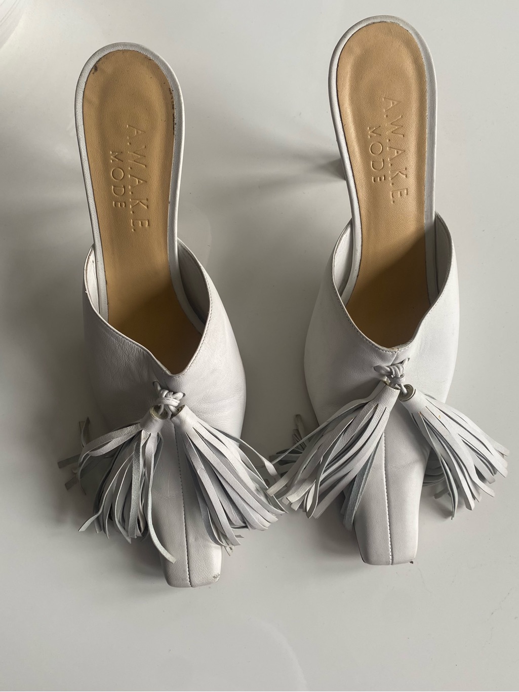 Awake Mode White Leather Tassel Mules — image 5 of 5